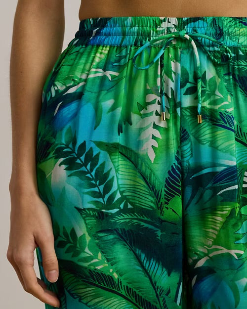 Ralph Lauren Palm-Front Print Wide Leg Trousers