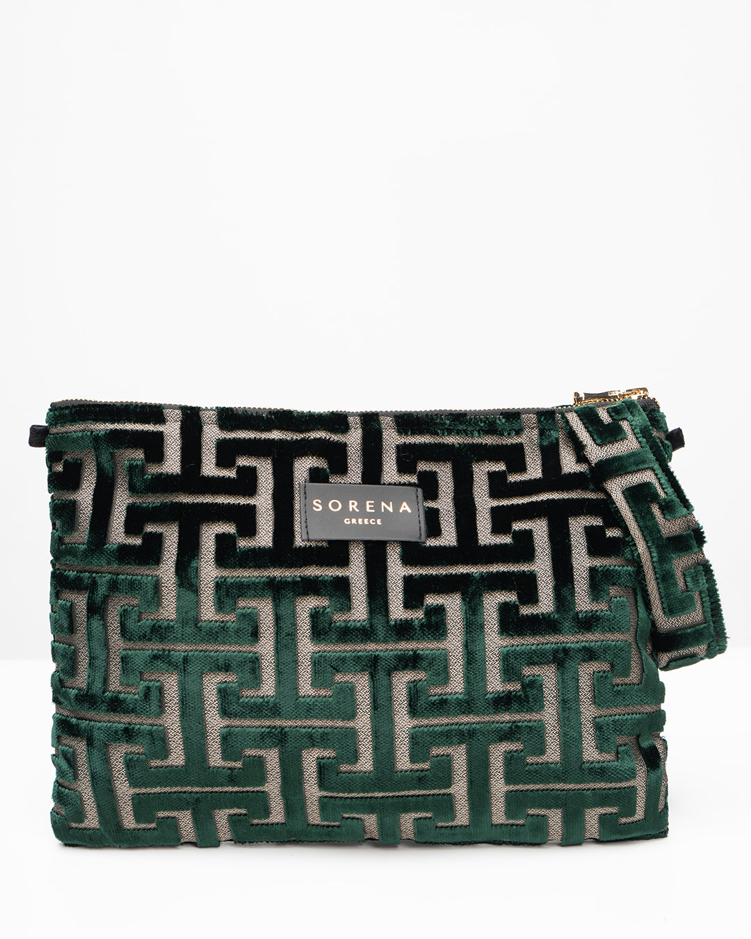 Sorena Nafsika Green Clutch Bag With Chain