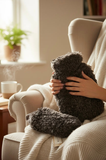 CHALK Teddy Hot Water Bottle In Coca