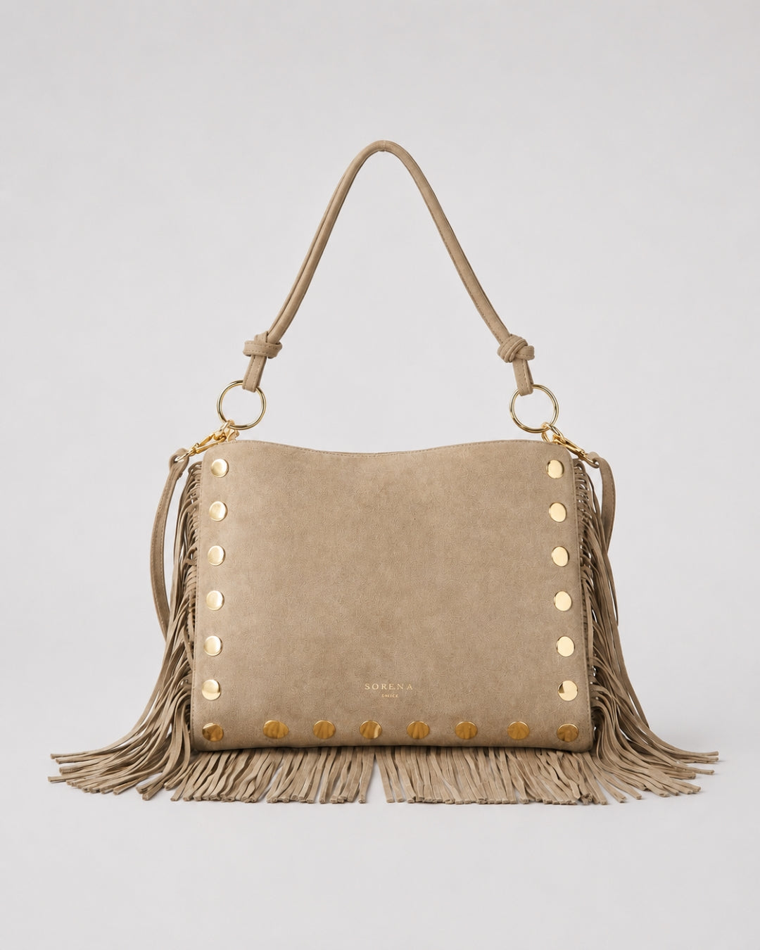 Sorena Simona Suede Tassel Bag In Natural