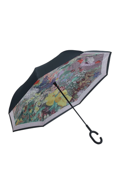Artful Bloom Upside Down Umbrella in Multicolours