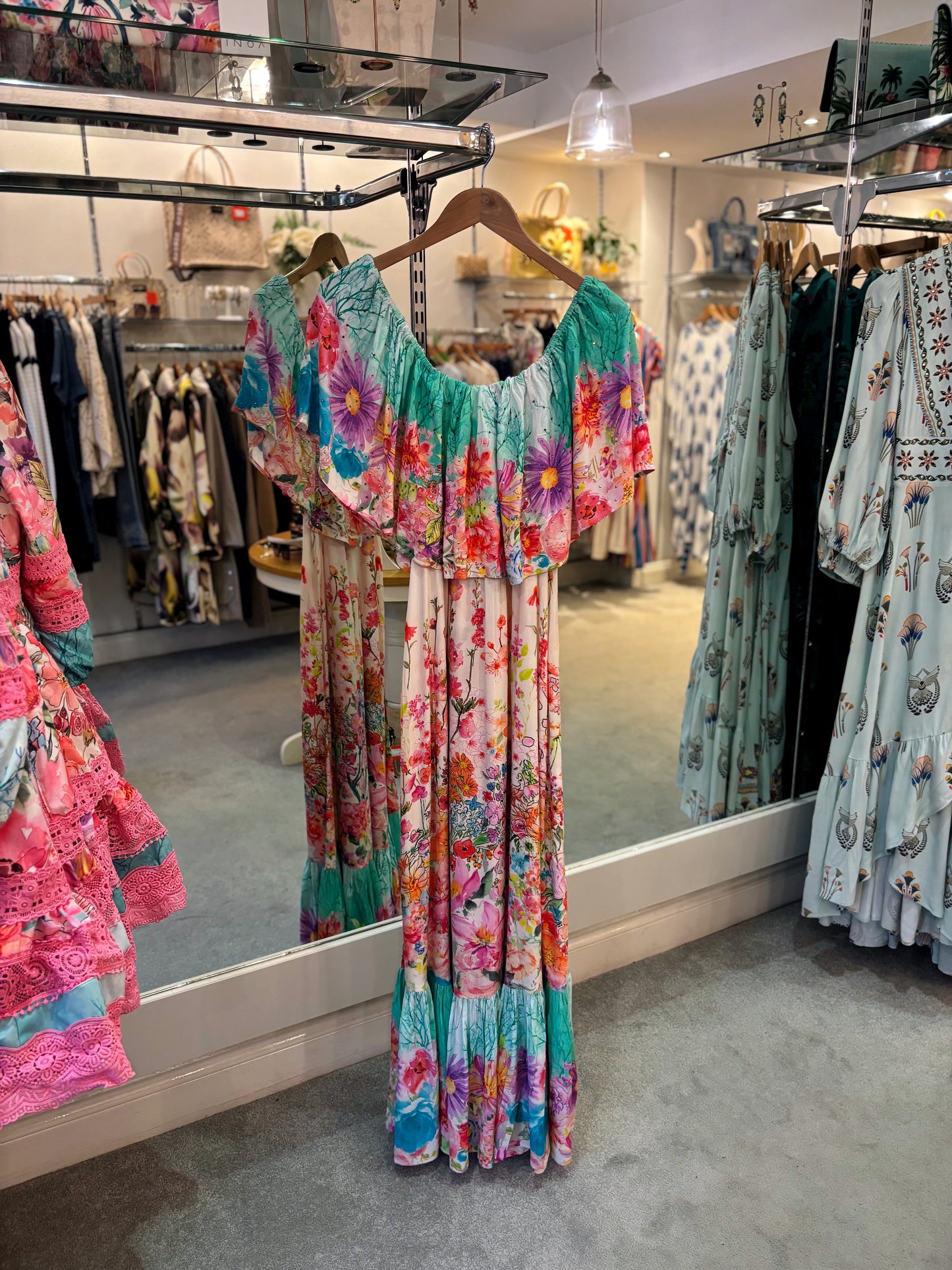 Inoa Off The Shoulder Floral Print Maxi Dress