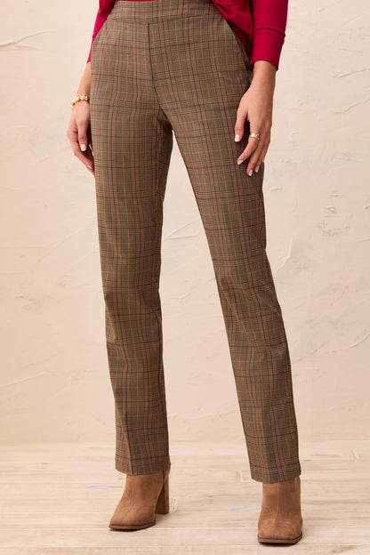 TRIBAL Stretch Check Print Trousers