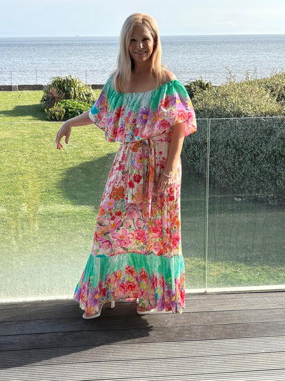Inoa Off The Shoulder Floral Print Maxi Dress