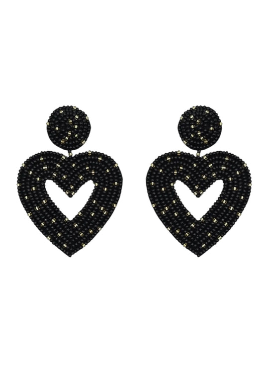 Beaded Heart Earrings