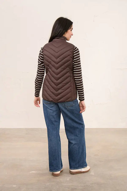 Lighthouse Laurel Padded Gilet In Cocoa