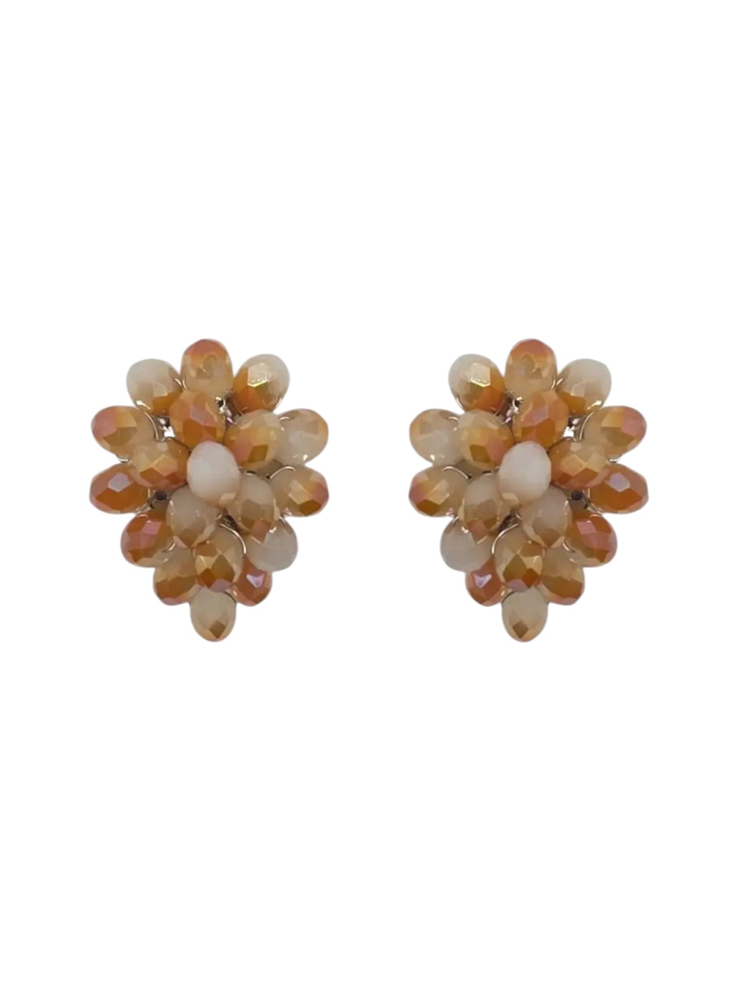 Clip On Fiesta Bloom Stud Clip On Earrings In Caramel Frost