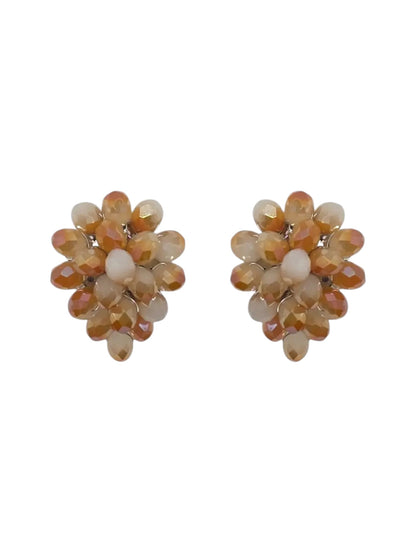 Clip On Fiesta Bloom Stud Clip On Earrings In Caramel Frost