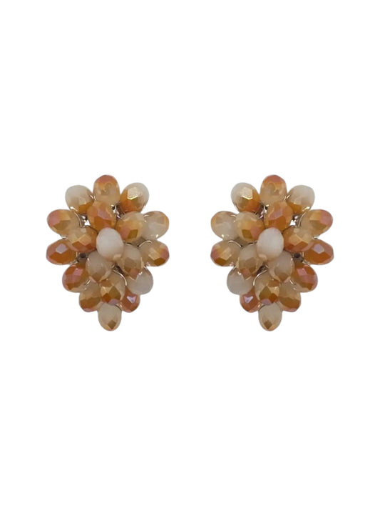 Clip On Fiesta Bloom Stud Clip On Earrings In Caramel Frost