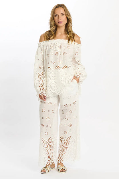 Miss June Rina Trousers In White