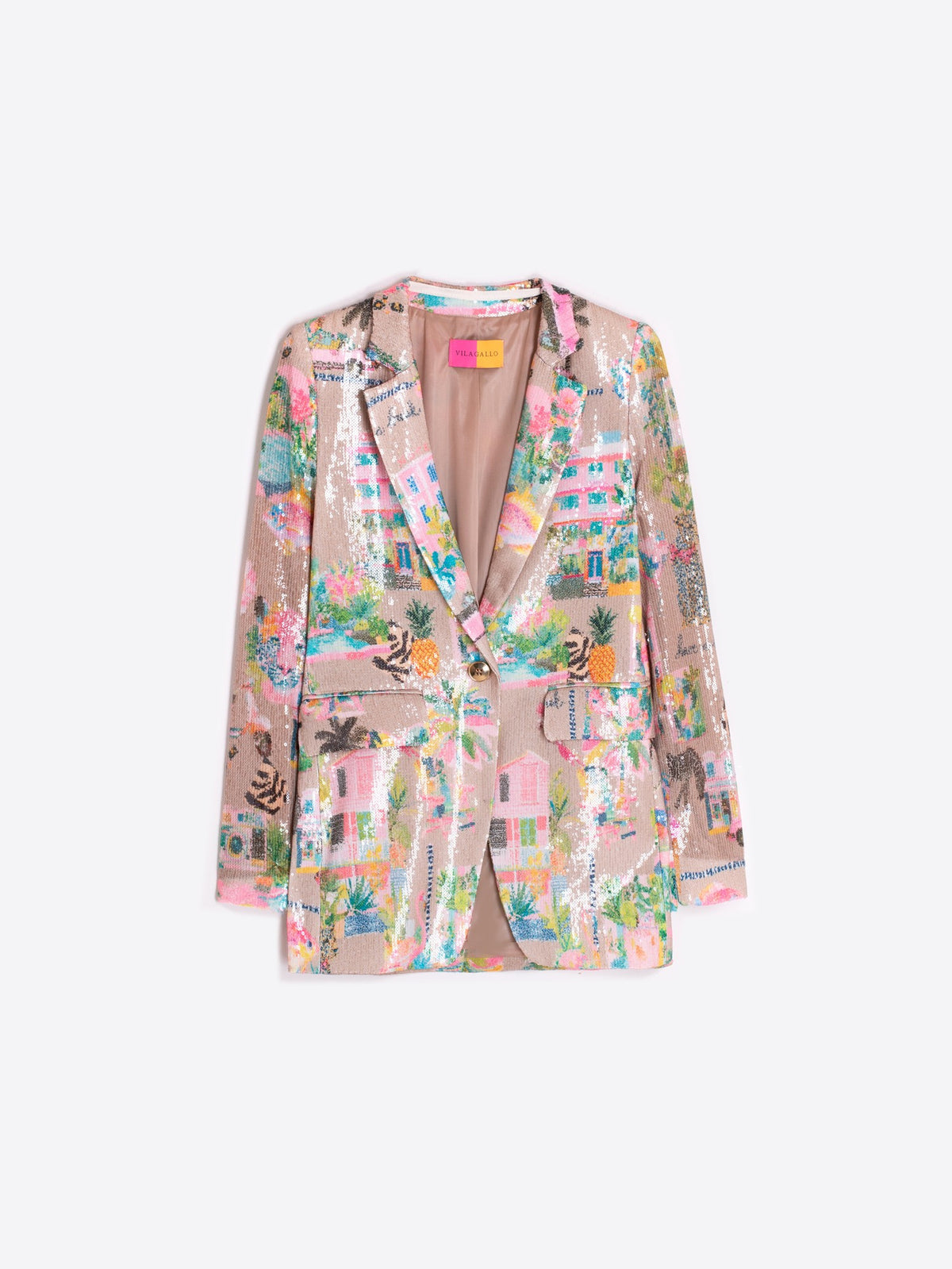 Vilagallo Multicolored California print sequin Blazer
