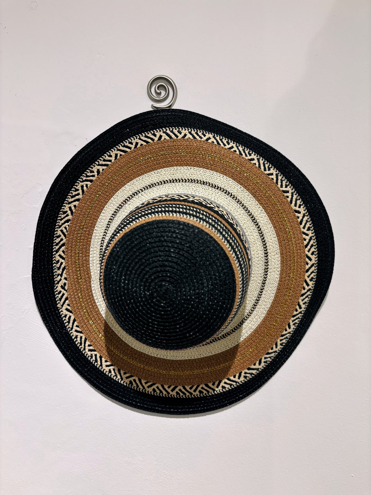 Malissa J Sun Hat With Metallic Stripes Black/Multi