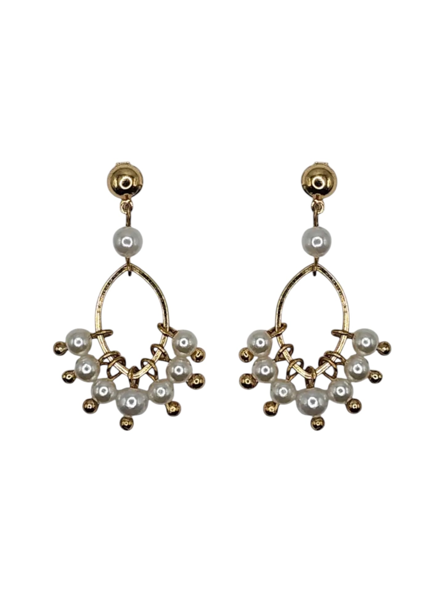 Pearl Cluster Drop Earrings