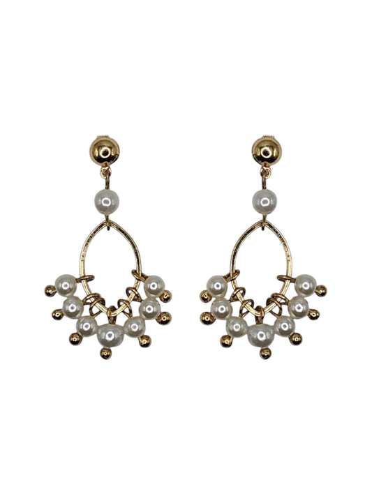 Pearl Cluster Drop Earrings