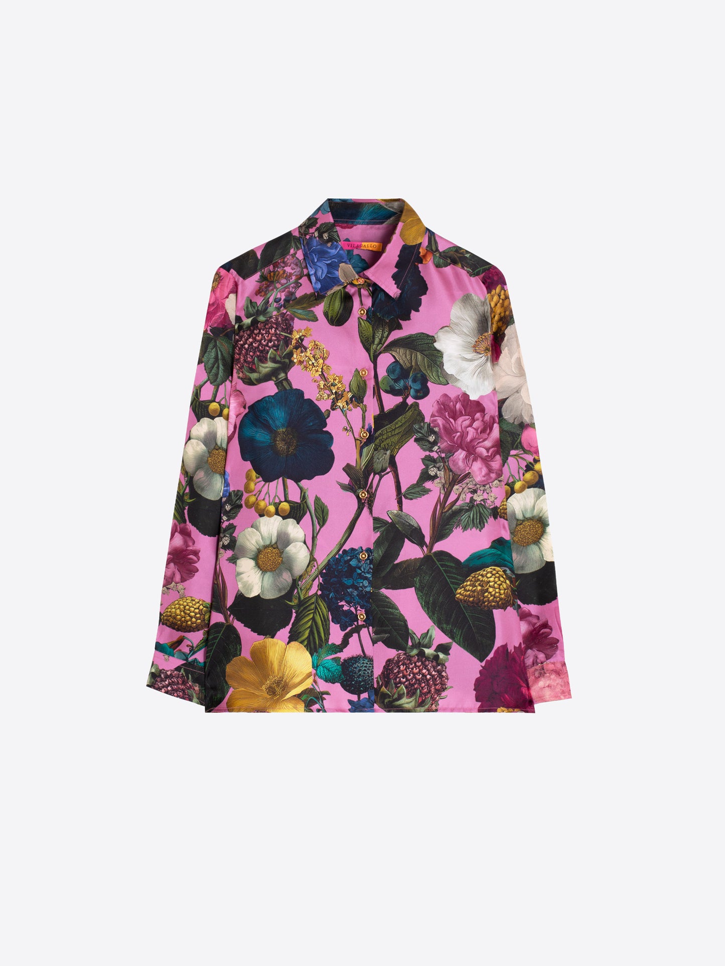 Vilagallo Pink Floral Silk Shirt