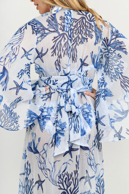 NAIA Beach Barcelona Kaftan In La Mer Print