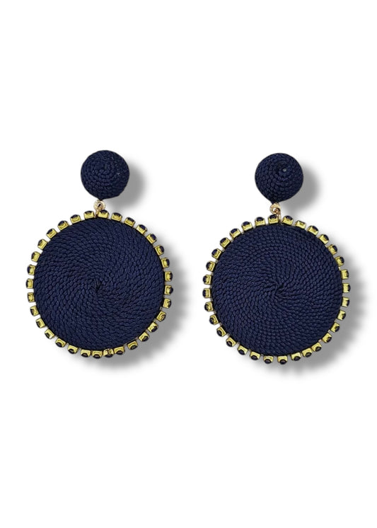 Blue Woven Crystal Earrings