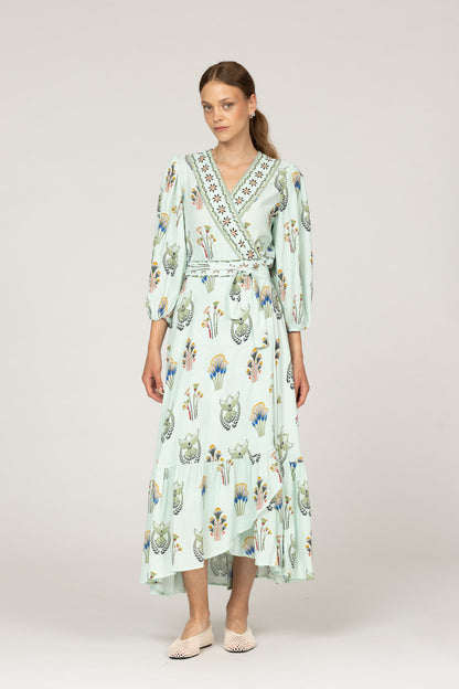 Inoa Wrap Dress With Embellishment - Silk Mix