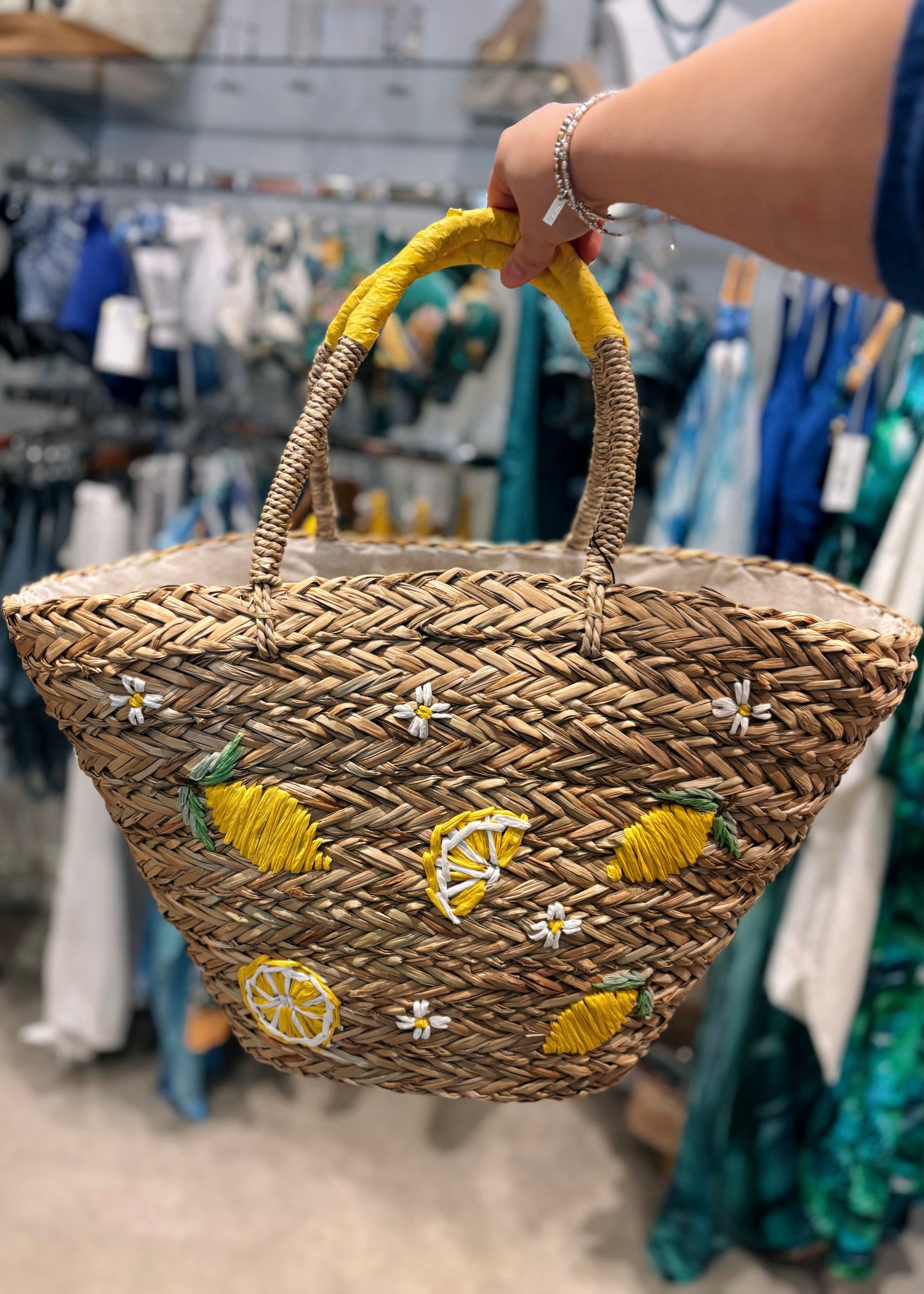 Lemon Large Beach Bag