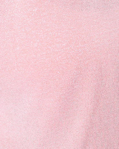 Cadenza V Neck Sparkle Top In Rose