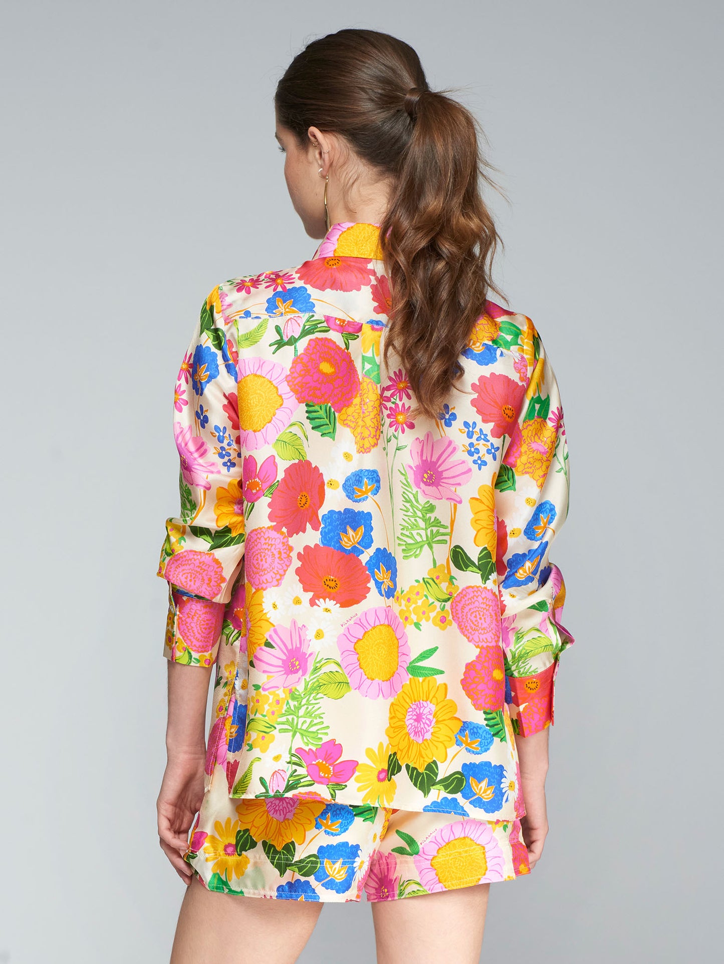 Vilagallo Floral Silk Shirt