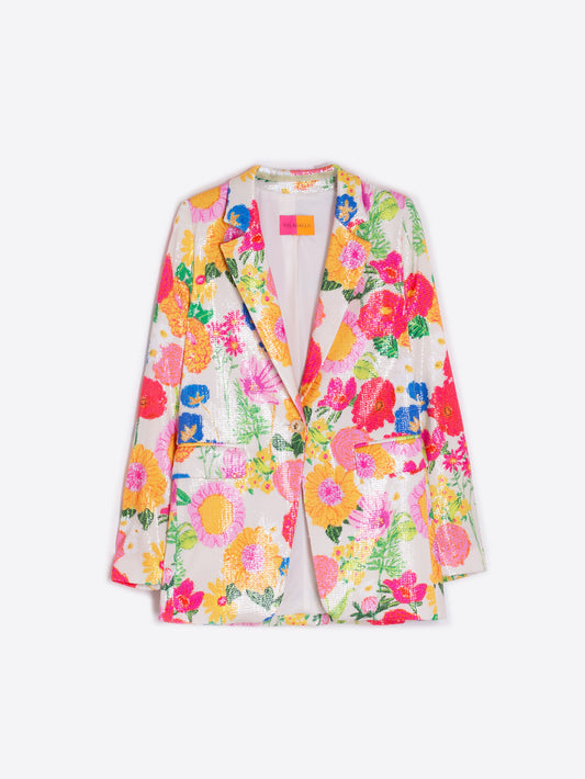 Vilagallo Floral Sequinned Blazer