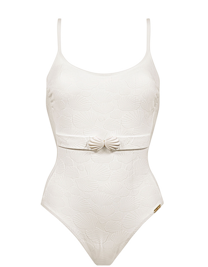 Coastal Daydream- Shell Print Belted Swimsuit