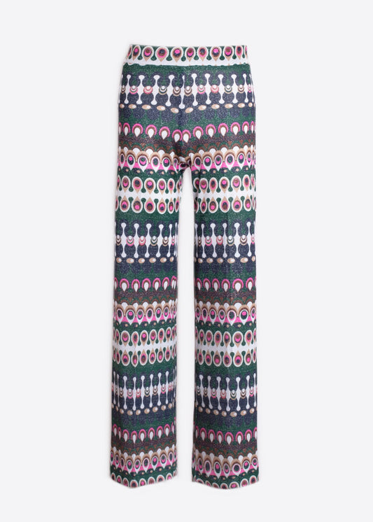 Vilagallo Lurex Geometric Trousers