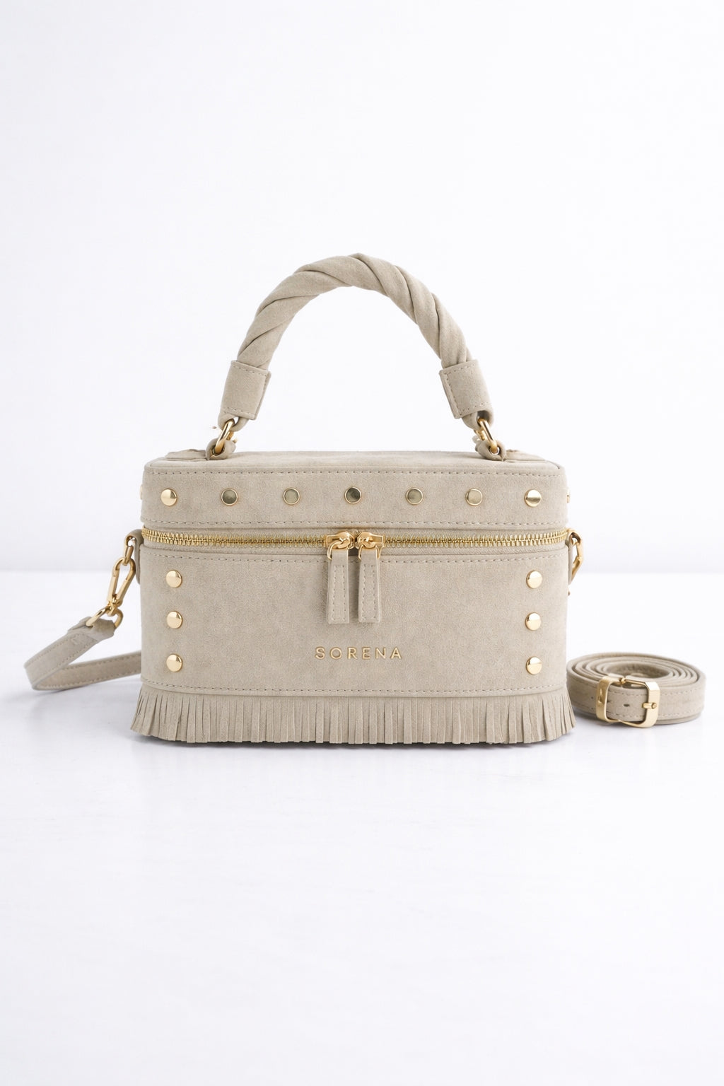 Sorena Suede Terra Tassel Vanity Crossbody Bag
