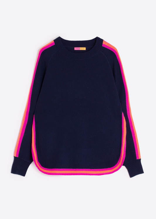 Vilagallo Wool-Blend Sweater With Colour Trim