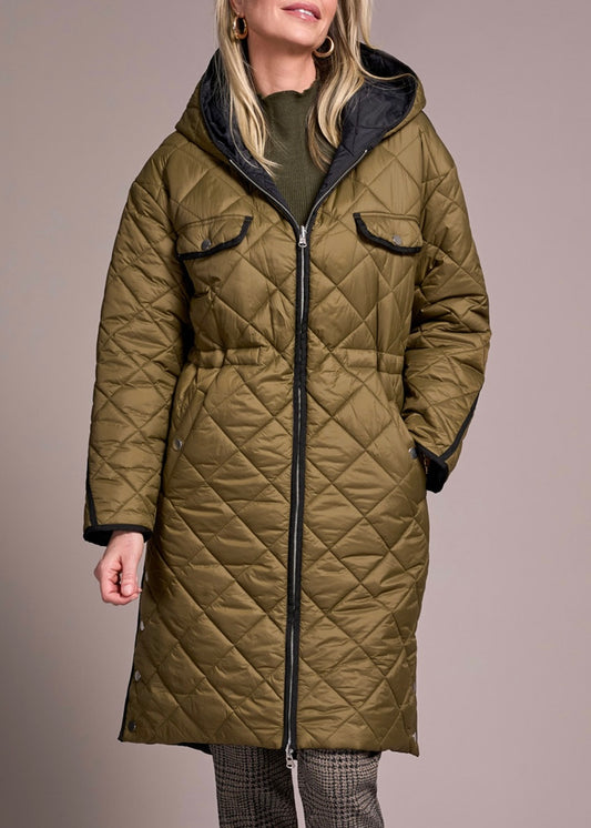 Tribal Khaki/ Black Reversible Raincoat