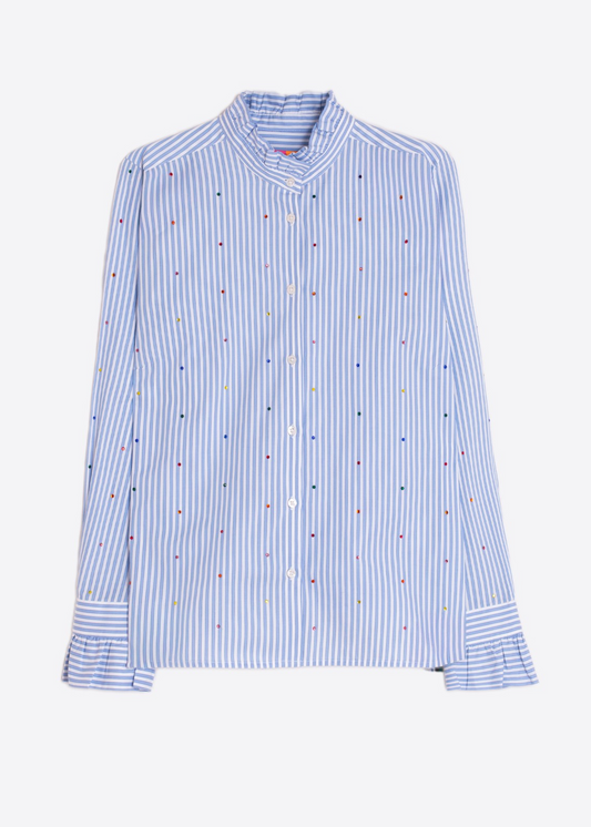 Vilagallo Pinstripe Embellished Shirt
