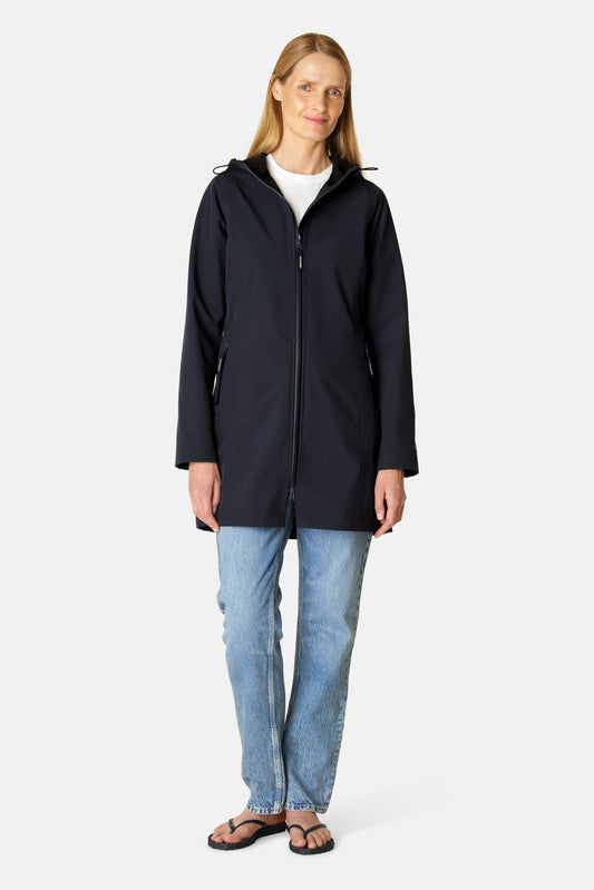 ILSE JACOBSEN Daybreak Womens Softshell Raincoat - Dark Indigo