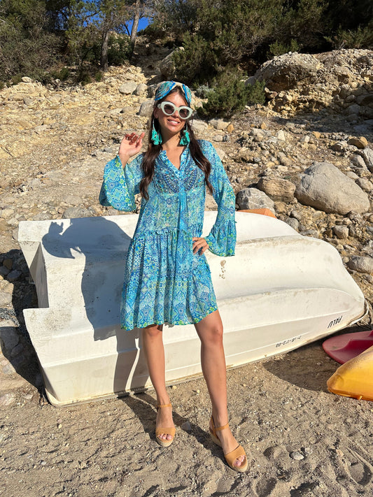 Valery Vain Suki Dress In Saint Barth Print