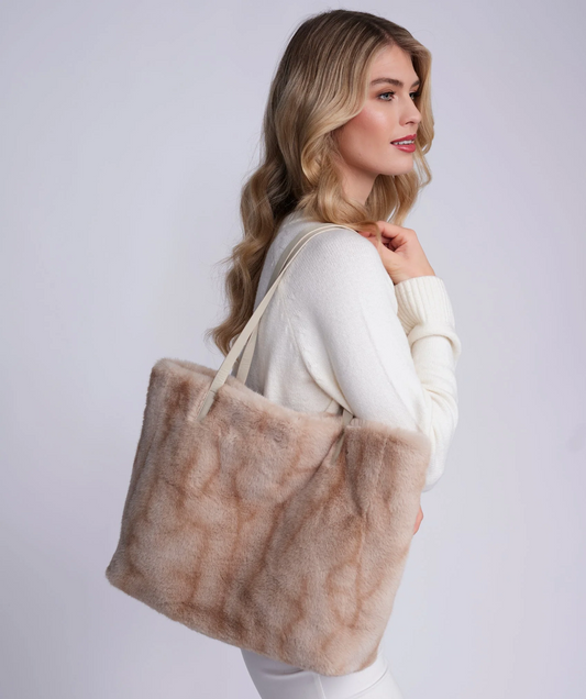 Pia Rossini Marilyn - Honey Ombre Faux Fur Tote Bag