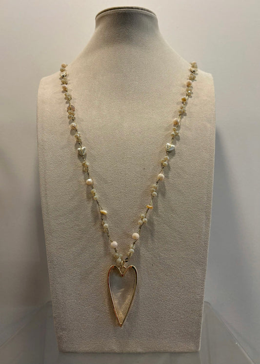 Heart Jewelled Long Necklace