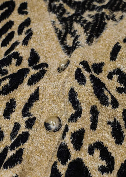 Q2 Soft Knit Leopard Print Cardigan