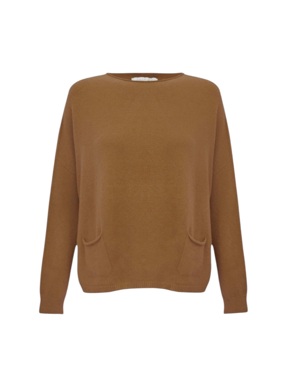 Amazing Woman Jodie Front Pocket Supersoft Knit Jumper In Toast