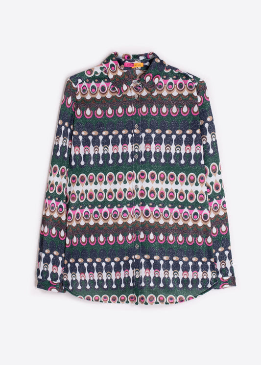 Vilagallo Lurex Geometric Shirt