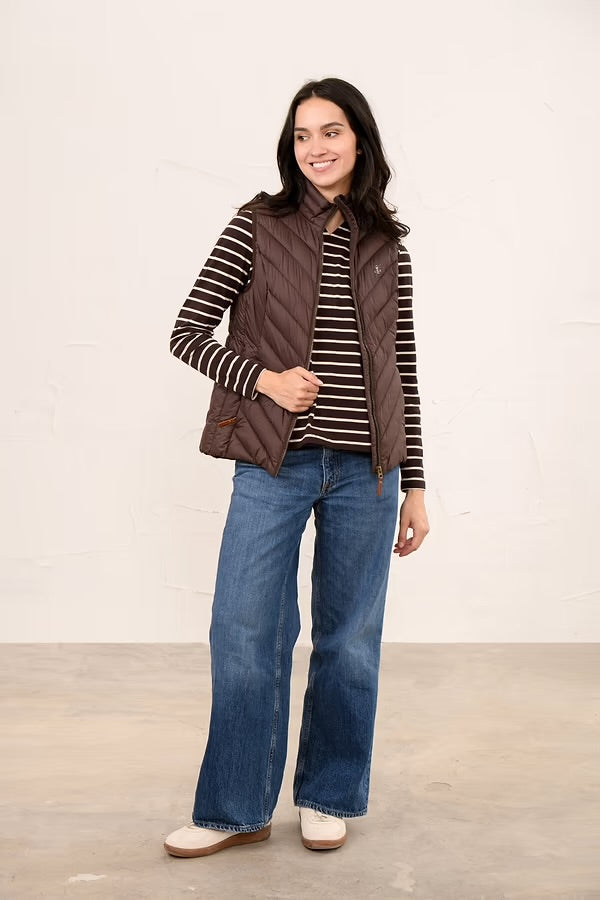 Lighthouse Laurel Padded Gilet In Cocoa