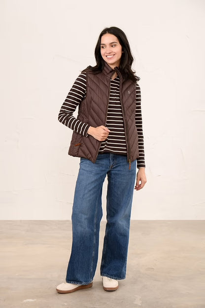Lighthouse Laurel Padded Gilet In Cocoa