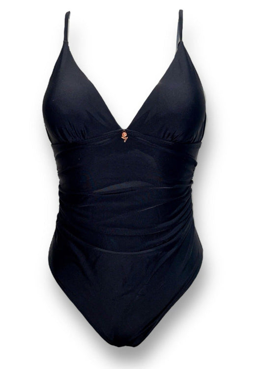 AW Saint-Tropez Ruched Swimsuit In Black
