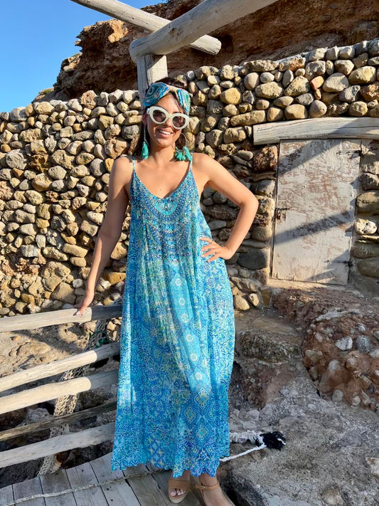 Valery Vain Maxi Dress In Saint Barth Print