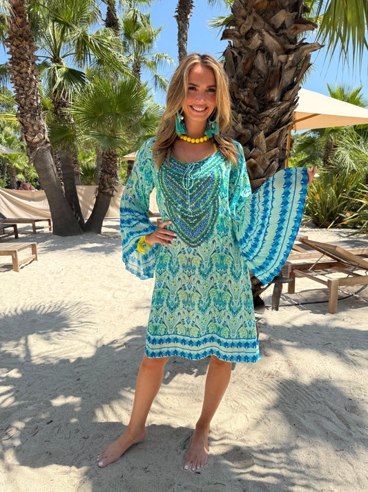 Valery Vain Noah Embellished Dress In Curacao