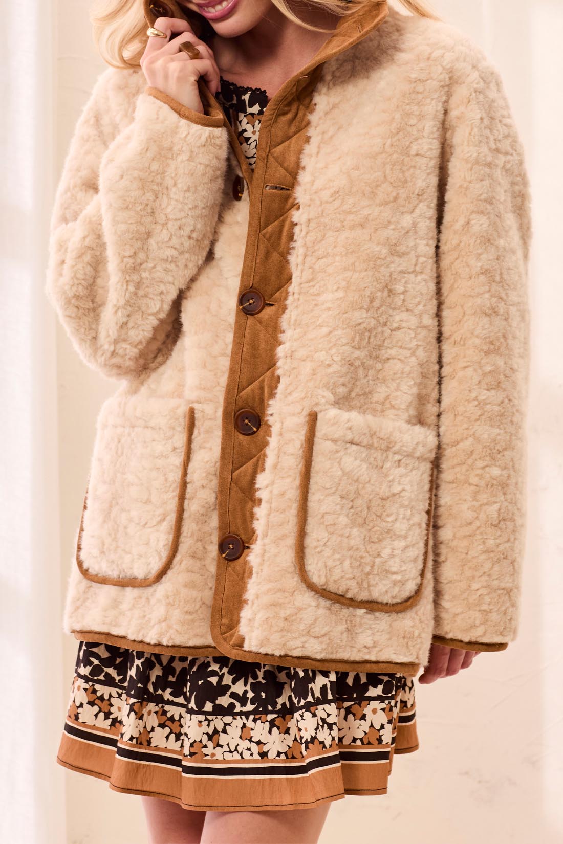 TRIBAL Reversible Teddy Coat