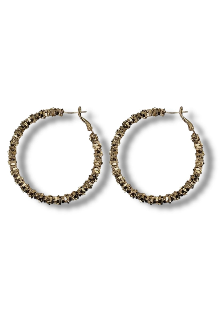 Gold Shimmer Hoop Earrings