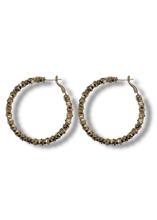 Gold Shimmer Hoop Earrings