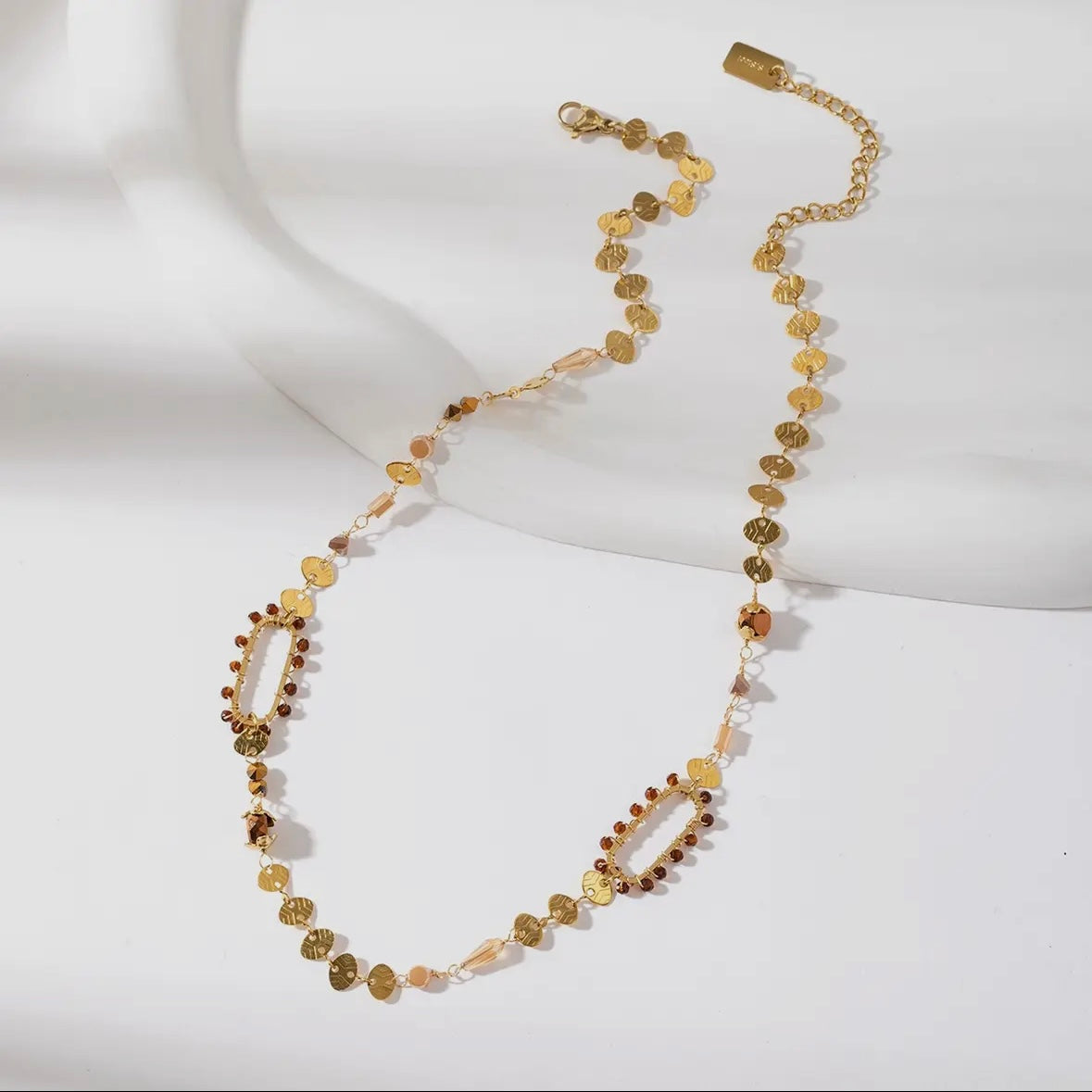 Ava Simple Chain Necklace In Brown