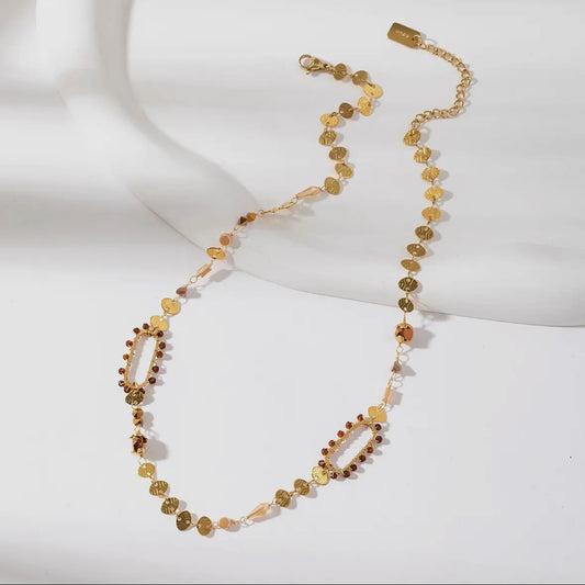 Ava Simple Chain Necklace In Brown