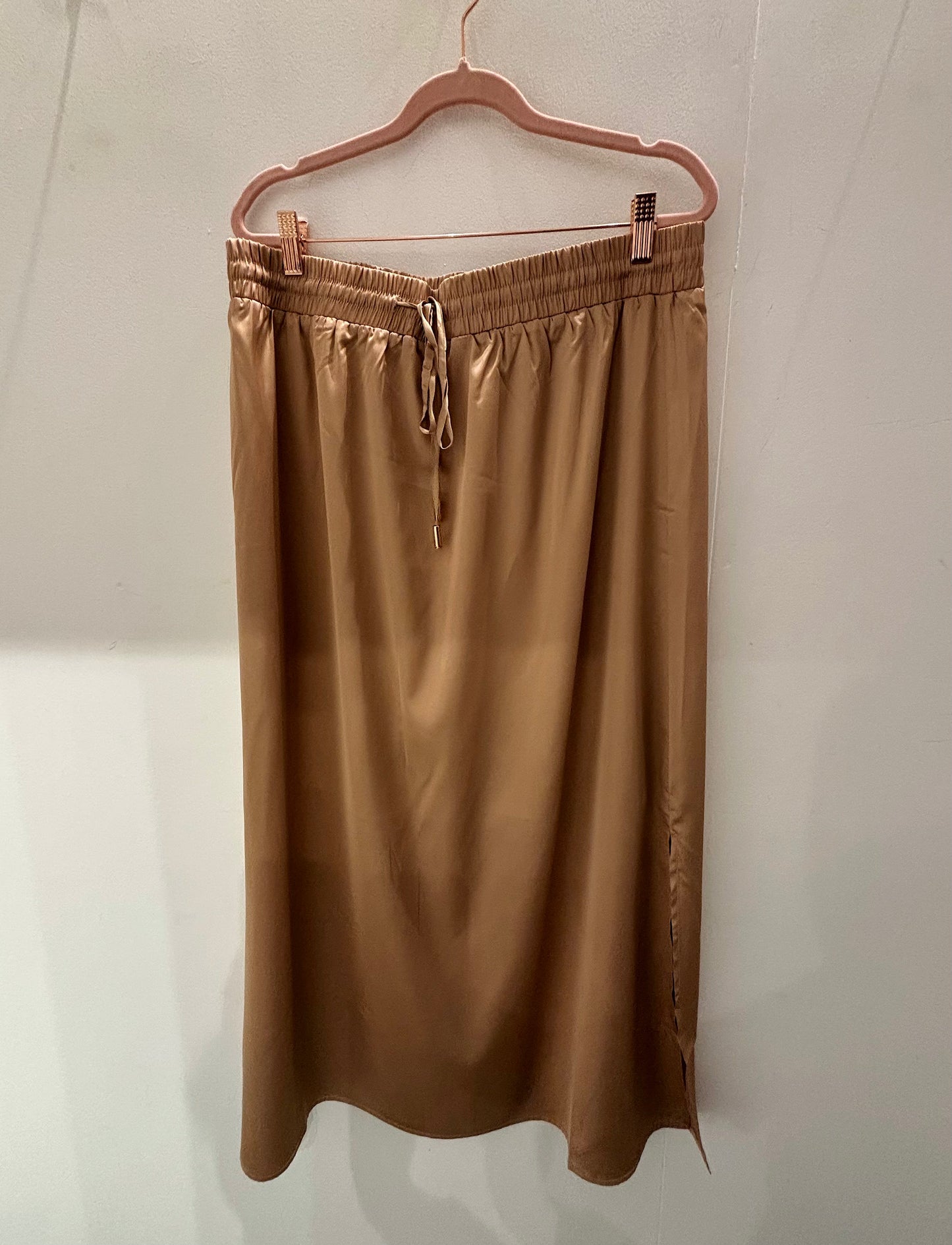 Camel Satin Skirt